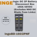 DC 2P Battery Disconnect Box 160A 48VDC (Excludes NH0 DC Blade Fuse Links)