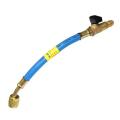 R410 Adapter With Shut Off Valve From R134a Charging Hose Blue