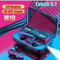 M19 Wireless Bluetooth In-Ear Earphones With LED Charging Box/Carry Case