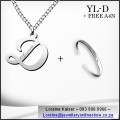Personalized initial necklace set and bangle 100% stainless steel