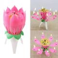 4 pcs Magic Musical Flower Music Candles Lotus Flower Candle Birthday Candles Romantic Gift