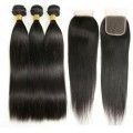(Grade 10A)Brazilian Virgin Straight Hair 3 bundles 8inch+ Closure (size upgradable)