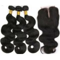 (Grade 10A)Body Wave  Hair 3 bundles 8inch+ Closure (size upgradable)