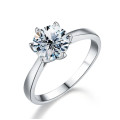 *R7500*Luxury Moissanite Diamond ,18k White Gold Plated 925 Sterling Silver Ring 5mm, Adjustable