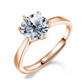 *R7500*Luxury Moissanite Diamond ,18k Rose Gold Plated 925 Sterling Silver Ring 5mm, Adjustable