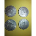 LOT #1 FOUR 1964 SOUTH AFRICAN 50 CENTS COINS