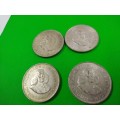 LOT #4 FOUR 1964 SOUTH AFRICAN 50 CENTS COINS