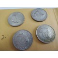LOT # 2 FOUR 1964 SOUTH AFRICAN 50 CENTS COINS