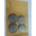LOT # 4 FOUR 1964 SOUTH AFRICAN 50 CENTS COINS