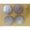 LOT # 6 FOUR 1964 SOUTH AFRICAN 50 CENTS COINS