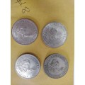 LOT # 8 FOUR 1964 SOUTH AFRICAN 50 CENTS COINS