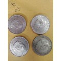 LOT # 8 FOUR 1964 SOUTH AFRICAN 50 CENTS COINS