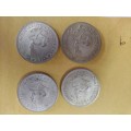 LOT # 9 FOUR 1964 SOUTH AFRICAN 50 CENTS COINS