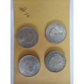 LOT # 10 FOUR 1964 SOUTH AFRICAN 50 CENTS COINS