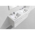 Stylish DOUBLE bathroom cabinet with 2 basins, 2 drawers + 2  doors, 4 colours