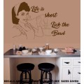 Free/Low Shipping - Life Is Too Short Lick The Bowl  Large Wall Decal Sticker