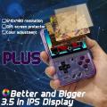 Miyoo Mini+ V3 Plus: 3.5-Inch Retro Handheld Game Console - Purple Transparent 64 Gb