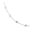 Silver Colour Stainless Steel with Cubic Zirconia Long Necklace 57cm + 5cm extender