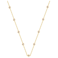Gold Colour Stainless Steel with Cubic Zirconia Necklace 57cm + 5cm extender