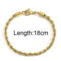 Ladies Twisted Rope Bracelet Stainless Steel Gold Colour
