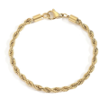 4mm Rope Chain Twist Stainless Steel Bracelet - Gold Colour