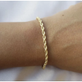 4mm Rope Chain Twist Stainless Steel Bracelet - Gold Colour