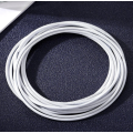 White Stretchies - Guitar String Coil Bracelets - Set of 10