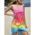 Gorgeous Colourful Ombre Twist Hem Dress - Size Small - Brand New
