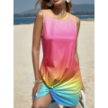 Gorgeous Colourful Ombre Twist Hem Dress - Size Small - Brand New