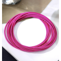 Hot Pink Stretchies - Guitar String Coil Bracelets - Set of 10