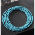 Mint Blue Stretchies - Guitar String Coil Bracelets - Set of 10