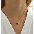 Round Numerical Gold Colour Stainless Steel Pendant Necklace