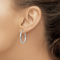 Silver Colour Round Hoop Stainless Steel Earrings - 3cm