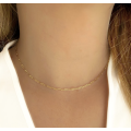 Dainty Mini Paper Clip Stainless Steel Necklace -  Gold Colour