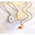 Rose Gold Colour Openable Envelope Love Letter Stainless Steel Necklace with jewellery gift box