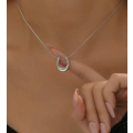 Silver Colour Stainless Steel U-Shaped Pendant Necklace - Non Tarnish