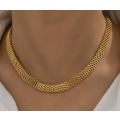 Magnificent Gold Stainless Mesh Lattice Necklace - Comes in high quality velvet jewellery gift box