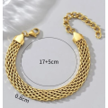 Magnificent Gold Stainless Mesh Lattice Bracelet - Comes in high quality velvet jewellery gift box