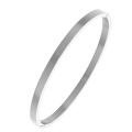 Gorgeous Solid Silver Colour Stainless Steel Bangle in High Quality Jewellery Gift Box