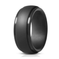 Black Men`s Silicone Sports Ring / Band - Size Medium (2cm inner diameter)