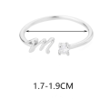 `N` Initial / Letter Silver Colour Stainless Steel Ring in High Quality Velvet Ring Gift Box