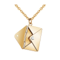 Gold Colour Openable Envelope Love Letter Stainless Steel Necklace with jewellery gift box