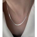 55cm Long Silver Stainless Steel Herringbone Necklace