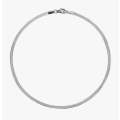 55cm Long Silver Stainless Steel Herringbone Necklace
