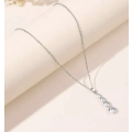4 Stone Cubic Tier Drop Y Lariat Stainless Steel Necklace