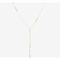 Geometric Y Lariat Gold Pendant Stainless Steel Necklace in high quality Velvet Jewellery Gift Box