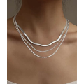 Set of 3 Silver Stainless Steel Non Tarnish Necklaces in High Quality Velvet Jewellery Gift Box