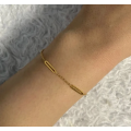 Elegant Gold Colour Geometric Stainless Steel Bracelet in Jewellery Gift Box