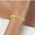 Crystal Nail Bangle in Gold Colour Stainless Steel Non Tarnish with Jewellery Gift Box
