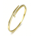Crystal Nail Bangle in Gold Colour Stainless Steel Non Tarnish with Jewellery Gift Box